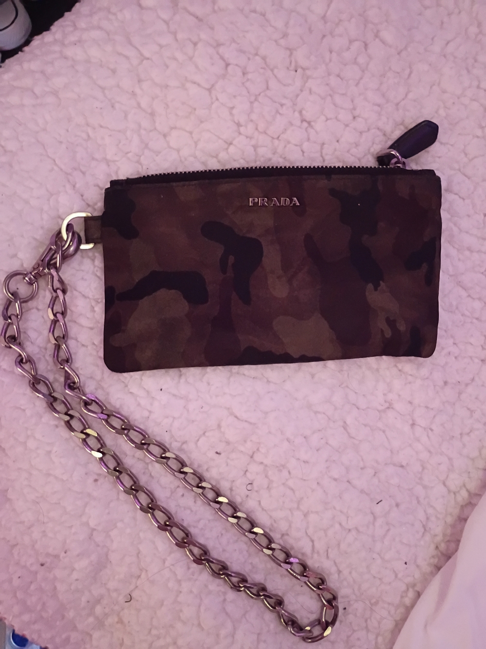 Prada Camo Wristlet Pouch - Brown & Green